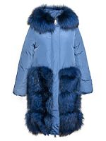 Пуховик женский B 17129 синий