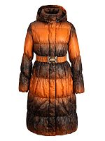 Пальто женское утеп. пух. FANTAZIYA (оранжевый принт) б/м