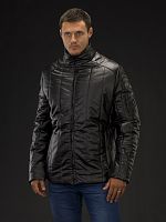 Куртка зимняя мужская Merlion КАРАТ (экокожа/черный)